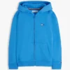 Felpa con cappuccio e zip con bandiera tono su tono per bambini