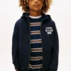 Felpa con cappuccio e zip con logo per bambini Felpa con cappuccio e zip con logo per bambini