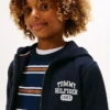 Felpa con cappuccio e zip con logo per bambini Felpa con cappuccio e zip con logo per bambini