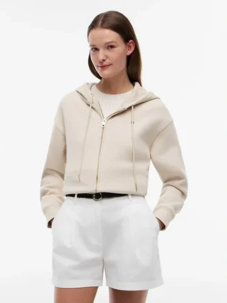 Felpa con cappuccio e zip dal taglio comodo