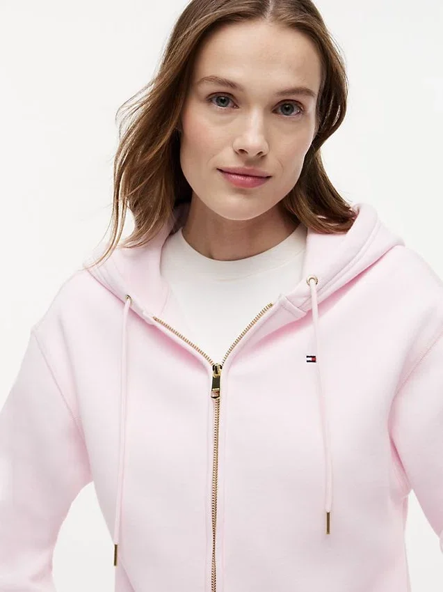 Felpa con cappuccio e zip dal taglio comodo Felpa con cappuccio e zip dal taglio comodo