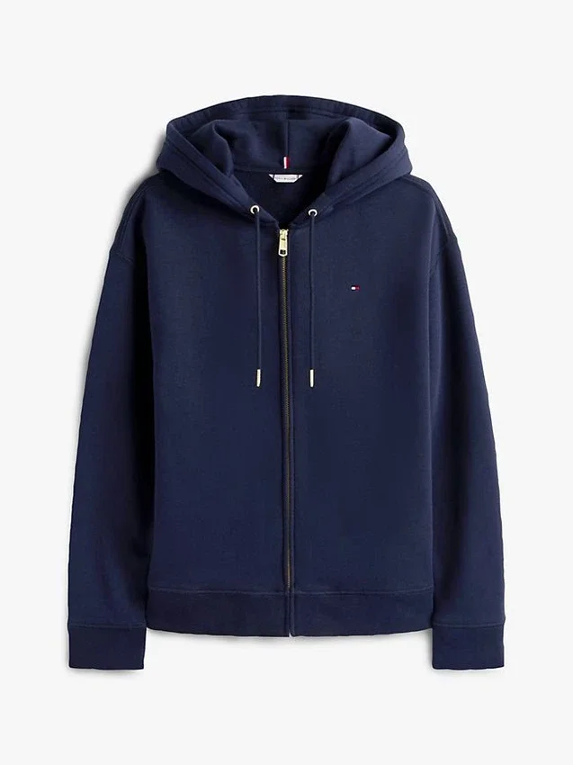 Felpa con cappuccio e zip dal taglio comodo Felpa con cappuccio e zip dal taglio comodo