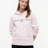 Felpa con cappuccio in pile con logo Tommy Felpa con cappuccio in pile con logo Tommy