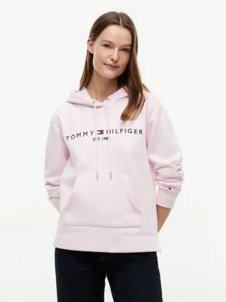 Felpa con cappuccio in pile con logo Tommy