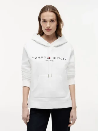 Felpa con cappuccio in pile con logo Tommy