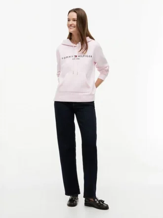 Felpa con cappuccio in pile con logo Tommy