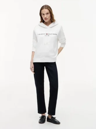 Felpa con cappuccio in pile con logo Tommy