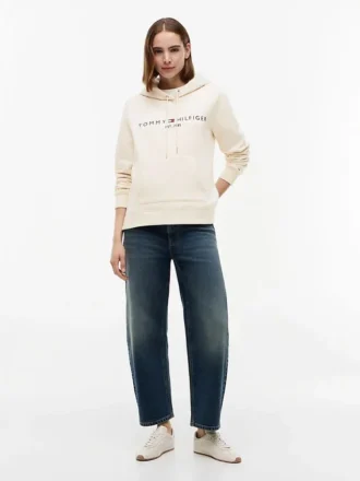 Felpa con cappuccio in pile con logo Tommy