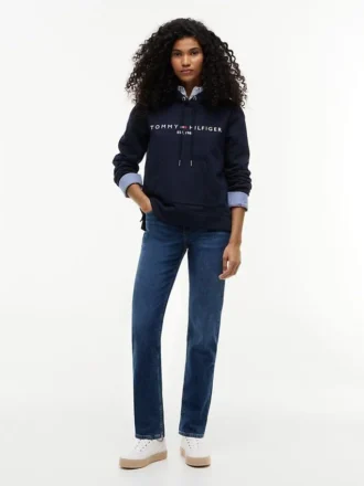 Felpa con cappuccio in pile con logo Tommy