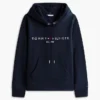 Felpa con cappuccio in pile con logo Tommy Felpa con cappuccio in pile con logo Tommy