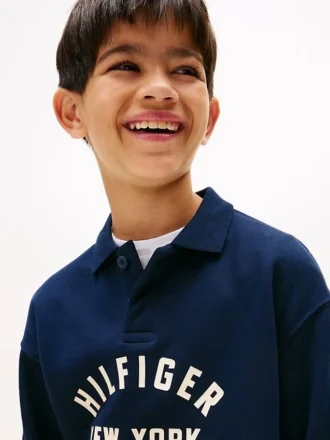 Felpa con grafica Hilfiger curvilinea per bambini