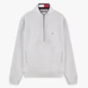 Felpa con logo bandiera e zip a un quarto Felpa con logo bandiera e zip a un quarto