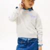 Felpa con logo floccato per bambini