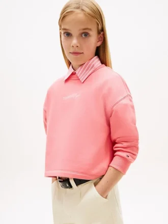 Felpa con logo Tommy glitterato per bambini