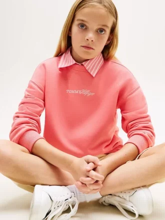 Felpa con logo Tommy glitterato per bambini