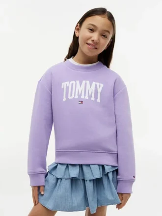 Felpa con logo Tommy per bambina
