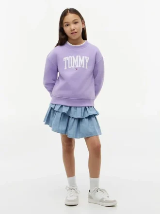 Felpa con logo Tommy per bambina