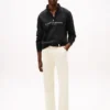 Felpa con zip a un quarto e logo Tommy