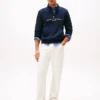 Felpa con zip a un quarto e logo Tommy