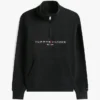 Felpa con zip a un quarto e logo Tommy