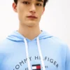 Felpa da notte con cappuccio in piqué con logo Hilfiger Felpa da notte con cappuccio in piqué con logo Hilfiger