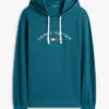 Felpa da notte con cappuccio in piqué con logo Hilfiger Felpa da notte con cappuccio in piqué con logo Hilfiger