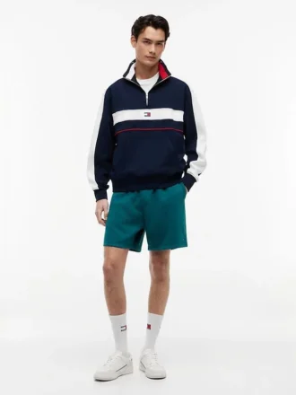 Felpa da uomo Tommy Jeans con zip a un quarto