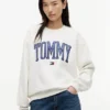 Felpa girocollo con logo Tommy in stile college Felpa girocollo con logo Tommy in stile college