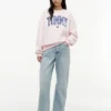 Felpa girocollo con logo Tommy in stile college Felpa girocollo con logo Tommy in stile college