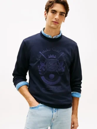 Felpa in maglia Intechno con logo Club tono su tono
