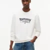 Felpa in pelle scamosciata con logo Tommy Jeans Felpa in pelle scamosciata con logo Tommy Jeans