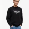 Felpa in pelle scamosciata con logo Tommy Jeans Felpa in pelle scamosciata con logo Tommy Jeans