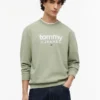 Felpa in pelle scamosciata con logo Tommy Jeans Felpa in pelle scamosciata con logo Tommy Jeans