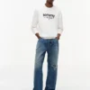 Felpa in pelle scamosciata con logo Tommy Jeans Felpa in pelle scamosciata con logo Tommy Jeans