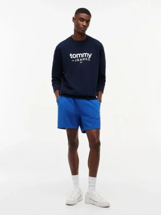 Felpa in pelle scamosciata con logo Tommy Jeans