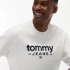 Felpa in pelle scamosciata con logo Tommy Jeans Felpa in pelle scamosciata con logo Tommy Jeans