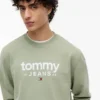 Felpa in pelle scamosciata con logo Tommy Jeans Felpa in pelle scamosciata con logo Tommy Jeans