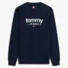 Felpa in pelle scamosciata con logo Tommy Jeans Felpa in pelle scamosciata con logo Tommy Jeans
