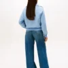 Felpa in pile interlock con zip a un quarto