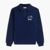 Felpa polo con logo floreale e zip a un quarto Felpa polo con logo floreale e zip a un quarto