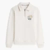Felpa polo con logo floreale e zip a un quarto Felpa polo con logo floreale e zip a un quarto