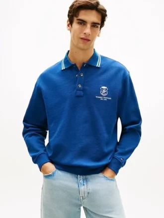 Felpa polo da rugby con stemma monogramma