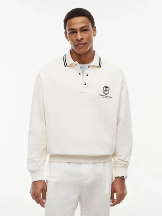 Felpa polo da rugby con stemma monogramma