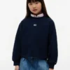 Felpa raglan con bandiera tono su tono per bambina Felpa raglan con bandiera tono su tono per bambina