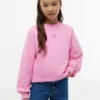 Felpa raglan con bandiera tono su tono per bambina Felpa raglan con bandiera tono su tono per bambina