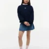 Felpa raglan con bandiera tono su tono per bambina Felpa raglan con bandiera tono su tono per bambina