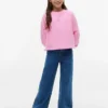 Felpa raglan con bandiera tono su tono per bambina Felpa raglan con bandiera tono su tono per bambina