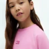 Felpa raglan con bandiera tono su tono per bambina Felpa raglan con bandiera tono su tono per bambina