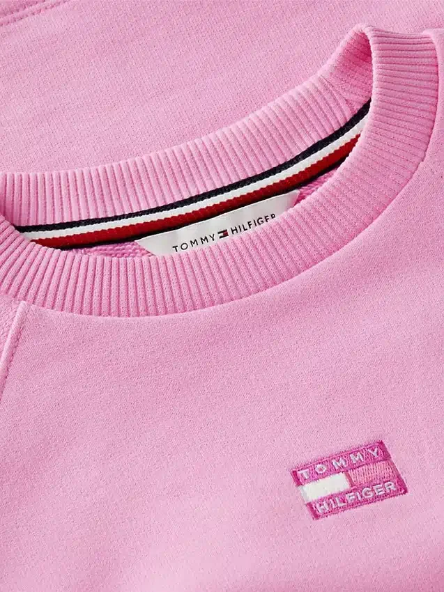 Felpa raglan con bandiera tono su tono per bambina Felpa raglan con bandiera tono su tono per bambina