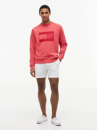 Felpa raglan con logo bandiera e interno spazzolato